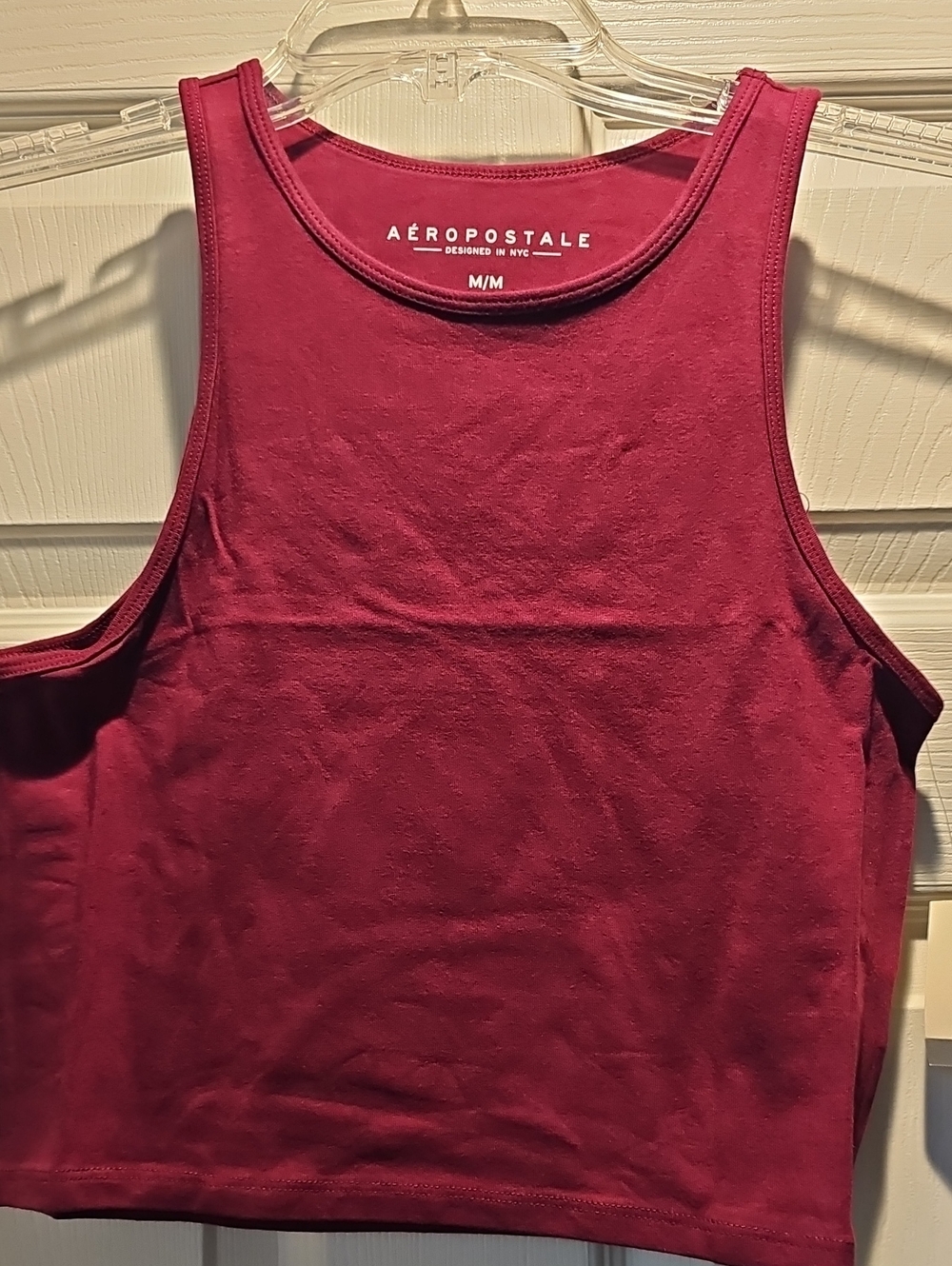 Aeropostale Women's Burgundy Sleeveless Crop Tank